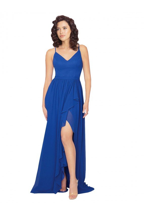 Cheapest Chiffon Bridesmaid Dress with Strappy Back UK