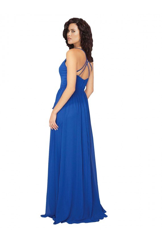 Cheapest Chiffon Bridesmaid Dress with Strappy Back UK