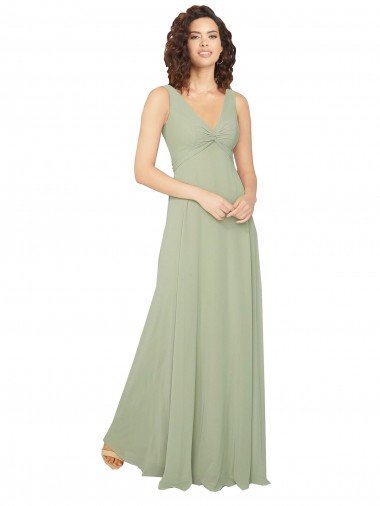 Cheapest Knotted Bodice Chiffon Bridesmaid Dress UK