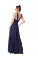 Cheapest Floor Length Deep V-Neck Ruched Chiffon Long Bridesmaid Dress UK