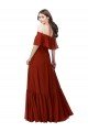 Cheapest Off the Shoulder Ruffle Chiffon Bridesmaid Dress UK