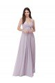 Cheapest Draped Chiffon Bridesmaid Dress with Sash UK
