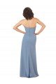 Cheapest Simple Strapless Chiffon Bridesmaid Dress with Rounded Neckline UK