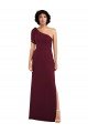 Cheapest One Shoulder Chiffon Formal Bridesmaid Dress with Skirt Slit and Accent Strap UK