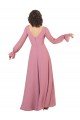 Cheapest Long Sleeve Chiffon Bridesmaid Dress with Bow Detail UK