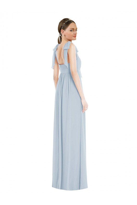 Cheapest Tie Shoulder Empire Waist Maxi Bridesmaid Dress UK