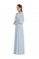 Cheapest Off the Shoulder Puff Sleeve Maxi Formal Bridesmaid Dress with Front Slit UK