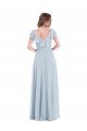 Cheapest Ruffle Trimmed V Back Chiffon Maxi Bridesmaid Dress UK