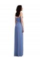 Cheapest Slim Spaghetti Straps Chiffon Bridesmaid Dress with Front Slit UK