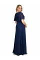 Cheapest Chiffon V-Neck Short Sleeves Long Formal Bridesmaid Dress / Prom Dress with High Slit UK