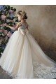 Cheapest Champagne Ball Gown Sweetheart Chapel Train Sleeveless Flower Girl Dress UK