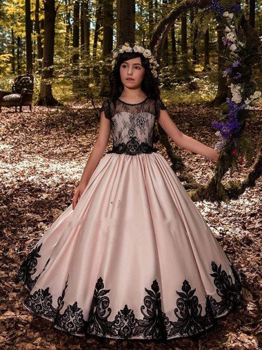 Cheapest Ivory Ball Gown Sweetheart Neck Sleeveless Flower Girl Dress UK