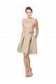 Cheapest Short Classic Beaded Lace and Satin Bridesmaid Dress with Matching Satin Tie Sash UK