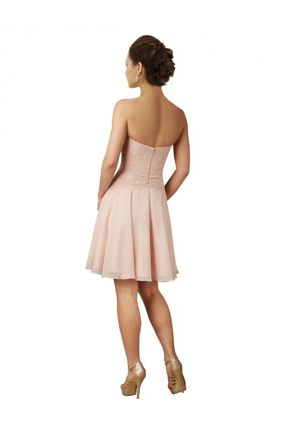 Cheapest Lace and Chiffon Bridesmaid Dress / Cocktail Dress with Unique Neckline UK