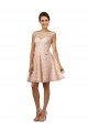 Cheapest Short Knee Length Lace Bridesmaid Dress with Matching Chiffon Tie Sash UK