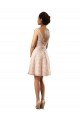 Cheapest Short Knee Length Lace Bridesmaid Dress with Matching Chiffon Tie Sash UK