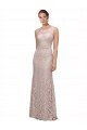 Cheapest Long Sleeveless All Lace Bridesmaid Dress / Prom Dress with Scoop Neckline UK