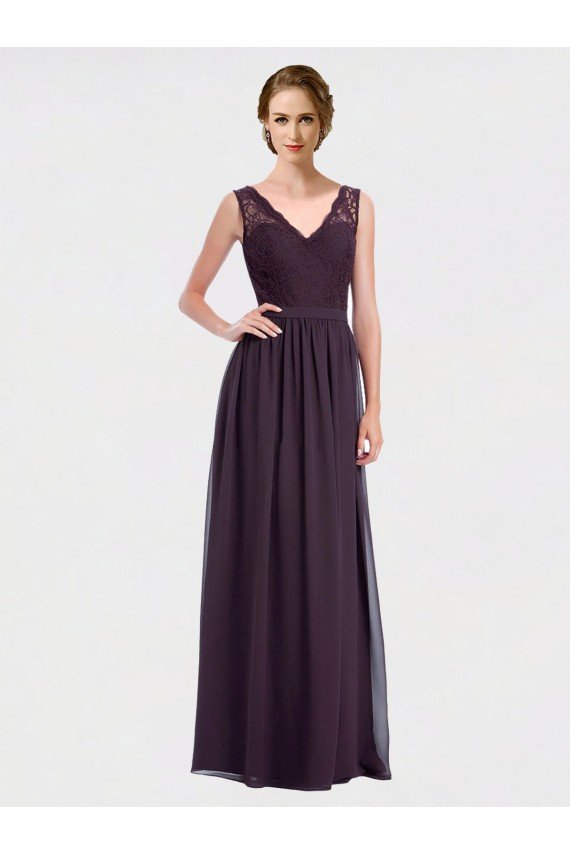 Cheapest V-Neck Bridesmaid Dress with Corded Lace Bodice UK