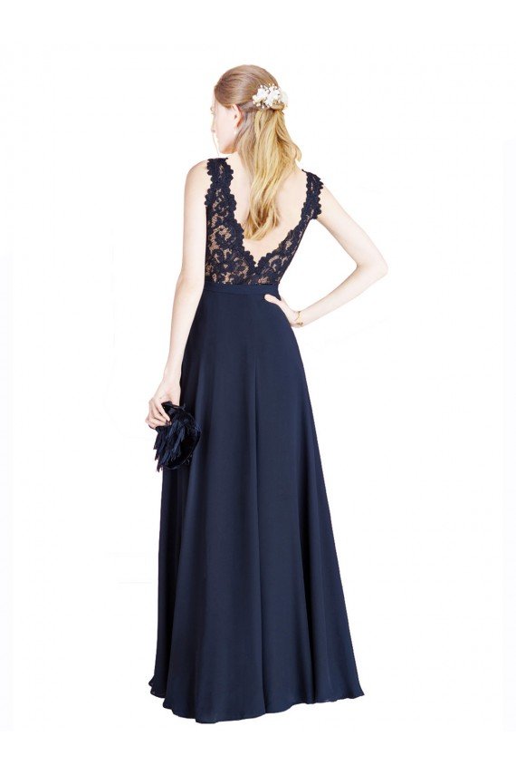Cheapest Bateaux Neckline A-Line Lace Bridesmaid Dress / Prom Dress with Top Nude Layer UK