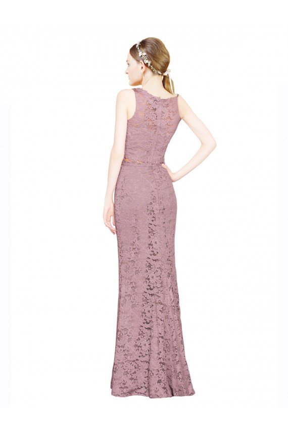 Cheapest Sleeveless Crop Top High Neck Mermaid Lace Bridesmaid Dress / Prom Dress UK