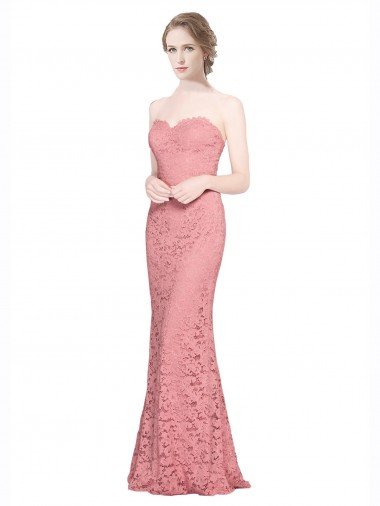 Cheapest Fitted Sweetheart Mermaid Lace Bridesmaid Dress / Prom Dress UK
