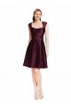 Cheapest Short Knee Length Lace Cocktail Bridesmaid Dress with Square Neck UK