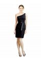 Cheapest One Shoulder Short Lace Cocktail Bridesmaid Dress with Satin Waistband UK