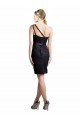 Cheapest One Shoulder Short Lace Cocktail Bridesmaid Dress with Satin Waistband UK