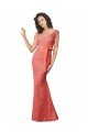 Cheapest Mermaid Long V-Neck Lace Bridesmaid Dress with Open Back UK