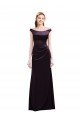 Cheapest Off The Shoulder Long Satin Bridesmaid Dress with Asymmetrical Pleated Bodice UK