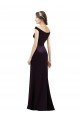 Cheapest Off The Shoulder Long Satin Bridesmaid Dress with Asymmetrical Pleated Bodice UK