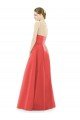 Cheapest Sheer V-Neck Tulle Illusion Long Satin Bridesmaid Dress UK