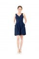 Cheapest V-Neck A-Line Satin Cocktail Bridesmaid Dress with Pockets UK