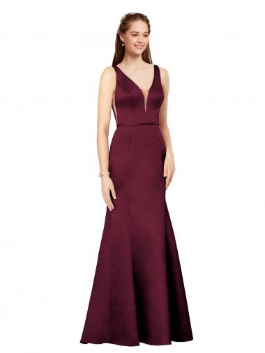 Cheapest Sexy Formal Satin Bridesmaid Dress / Prom Dress with Side Cutouts UK