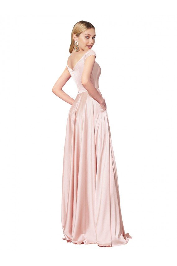 Cheapest A-Line Off the Shoulder Sweetheart Formal Satin Bridesmaid Dress / Prom Dress UK