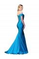 Cheapest Off the Shoulder Long Chapel Train Formal Satin Bridesmaid Dress / Prom Dress UK