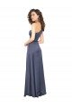Cheapest Draped Formal Silky Satin Bridesmaid Dress / Prom Dress with Tied Waist UK