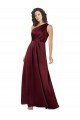 Cheapest One Shoulder Formal Silky Satin Bridesmaid Dress / Prom Dress with Subtle Pleats UK