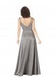 Cheapest Plunging V-Neckline Long A-Line Formal Silky Satin Bridesmaid Dress / Prom Dress UK