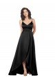 Cheapest High Low V-Neckline Formal Silky Satin Tulip Bridesmaid Dress / Prom Dress with Wrap Skirt UK