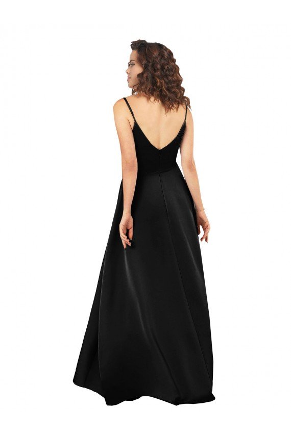 Cheapest High Low V-Neckline Formal Silky Satin Tulip Bridesmaid Dress / Prom Dress with Wrap Skirt UK