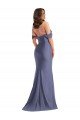 Cheapest Off the Shoulder Corset Formal Silky Satin Mermaid Bridesmaid Dress / Prom Dress with Side Slit UK
