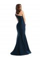 Cheapest Bias-Cuff One Shoulder Formal Silky Satin Mermaid Bridesmaid Dress / Prom Dress with Side Slit UK