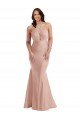 Cheapest Criss Cross Halter Open Back Formal Silky Satin Mermaid Bridesmaid Dress / Prom Dress UK