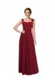 Cheapest Square Neck Subtle Cap Sleeeves Crepe Bridesmaid Dress / Prom Dress UK
