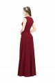 Cheapest Square Neck Subtle Cap Sleeeves Crepe Bridesmaid Dress / Prom Dress UK