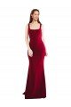 Cheapest Square Neckline and Backline Fitted Formal Crepe Bridesmaid Dress / Prom Dress UK