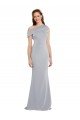 Cheapest Off the Shoulder Asymmetrical Mermaid Formal Crepe Bridesmaid Dress / Prom Dress UK