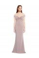 Cheapest Knotted Off the Shoulder Formal Crepe Bridesmaid Dress / Prom Dress with Cut-Out Back UK