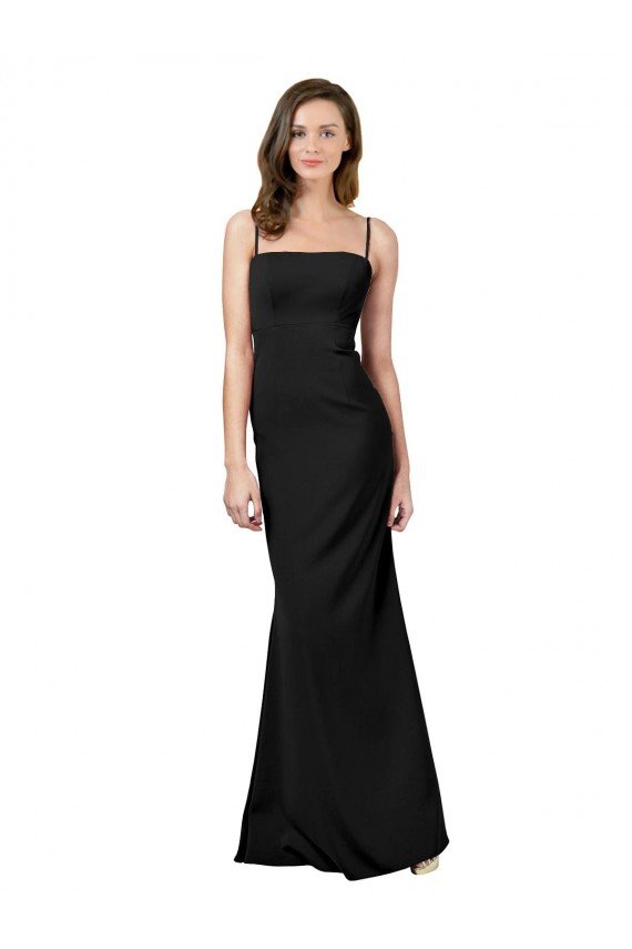 Cheapest Fit and Flare Slim Formal Crepe Bridesmaid Dress / Prom Dress with Cutout Back UK